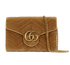 GG Marmont Wallet On Chain, &pound;495, Handbags, Brown, Velvet, Front view